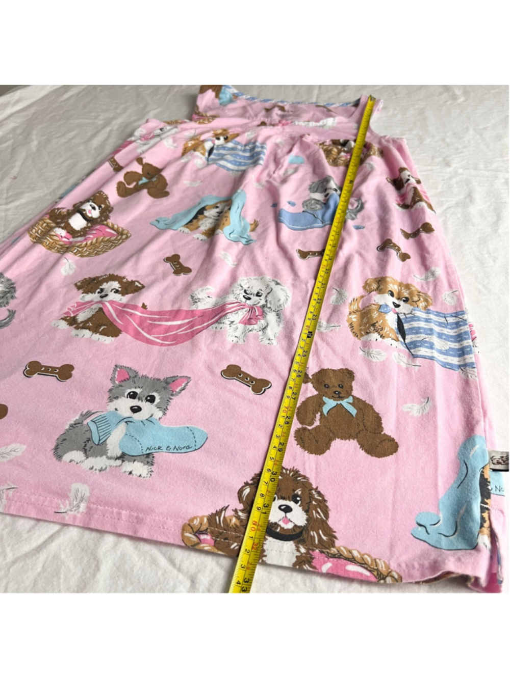 Nick & Nora Women's Pink Nightgown Sz S Puppy Dog Print Sleepwear Nightgown - Picture 8 of 9